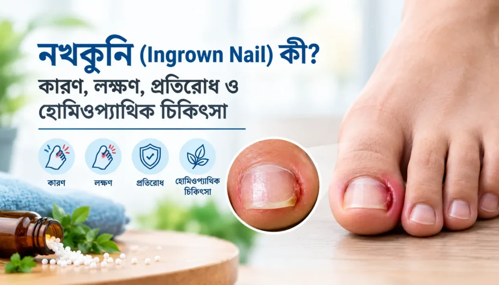 নখকুনি (Ingrown Nail) কী? কারণ লক্ষণ ও হোমিওপ্যাথিক চিকিৎসা