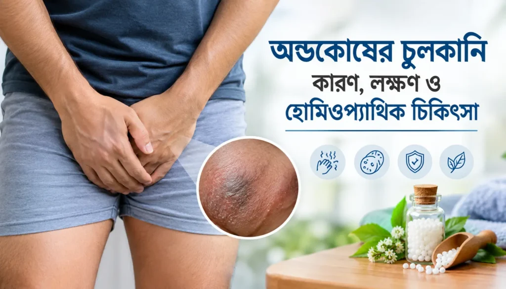 অন্ডকোষের চুলকানি কারণ লক্ষণ ও হোমিওপ্যাথিক চিকিৎসা